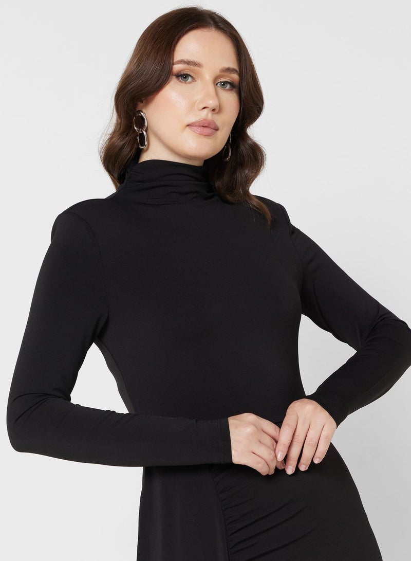 High Neck Knitted Dress