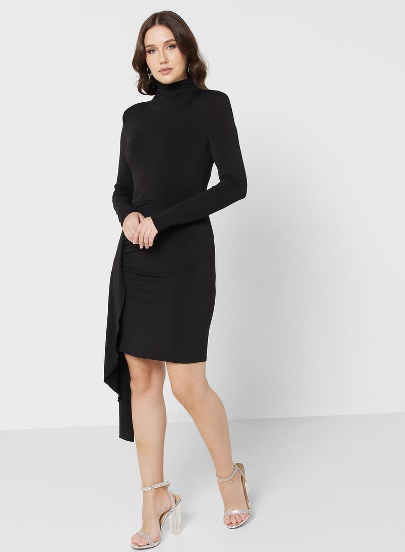 High Neck Knitted Dress