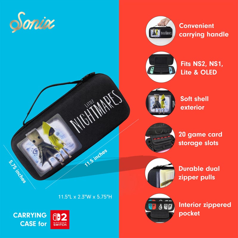Sonix Carrying Case for Nintendo Switch 2, Switch 1, Lite, OLED, Protective Travel Case with Game Cartridge Storage | Little Nightmares - Image 5