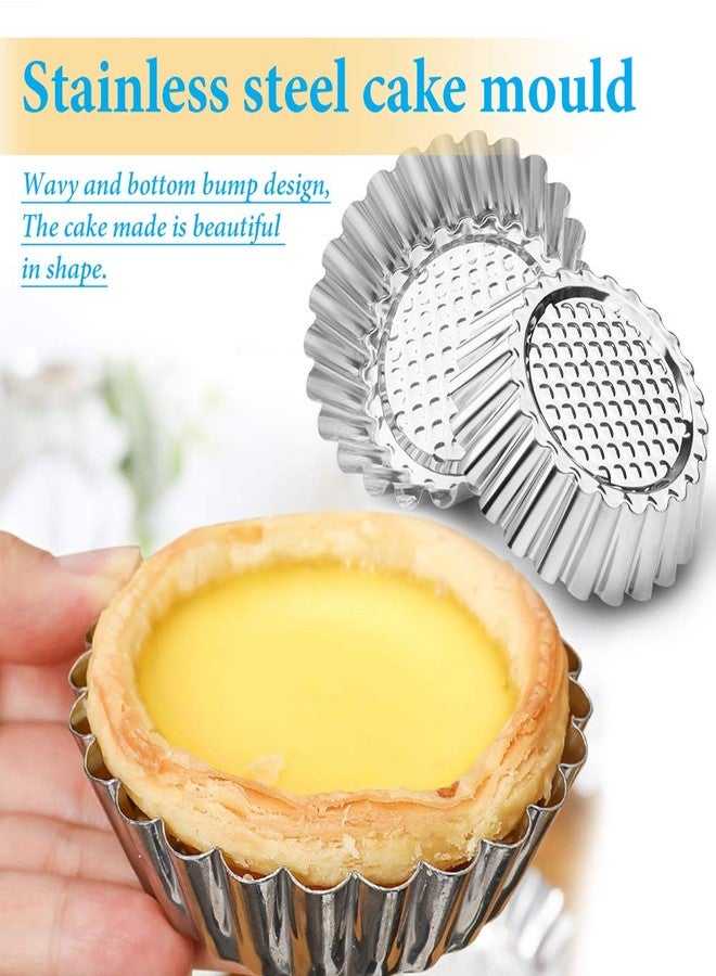 Amytalk 20 Packs Cupcake Mold, 3.8inch Stainless Steel Mini Pie Tartlet Cupcake Cake Muffin Mold Tin Pan Baking Tool - Image 3