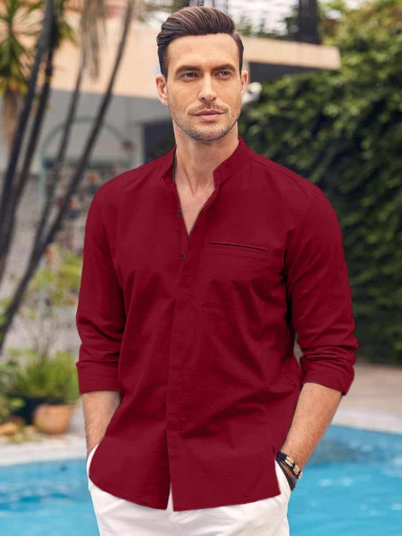 Bellstone Men's Solid Cotton Shirt | Casual | Plain | Full Sleeve | Summer-Regular Fit| Men Stylish Shirt | Everyday Formal Wear |Soft Breathable Fabric | Everyday Smart Casual Wear - Image 5