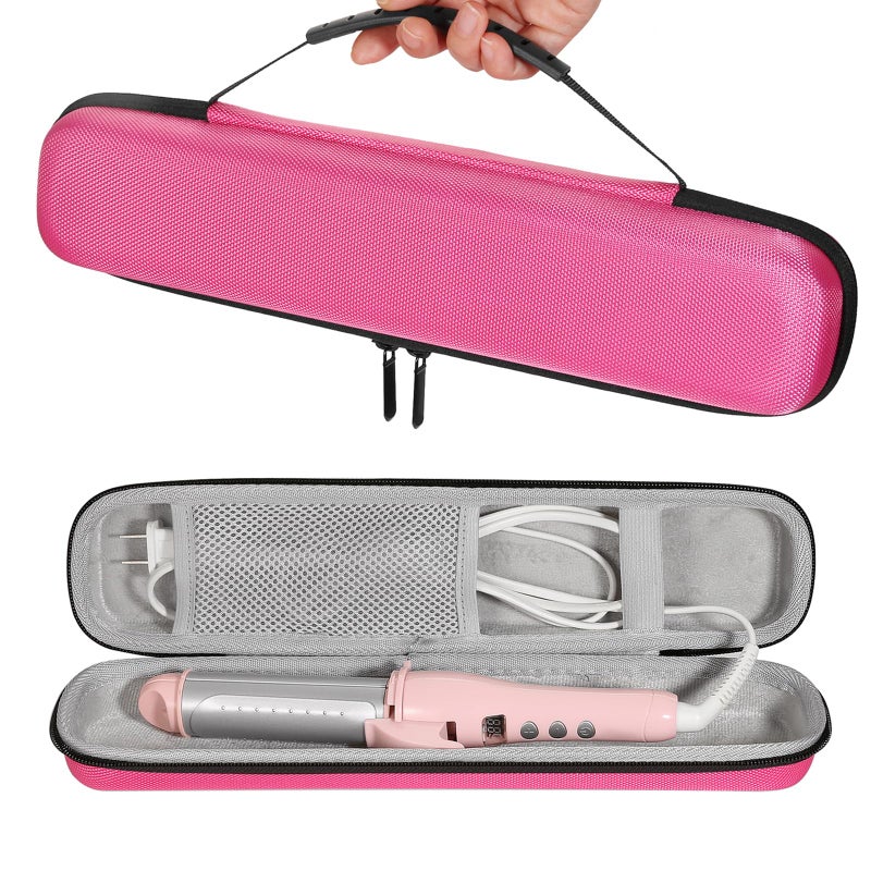 ZbFwmx Travel Case for Hair Straightening Irons Curling Iron Travel Straightener Case Hair Styler Flat Iron Storage Carrying Pouch Bag(Only Case, Pink) - Image 1