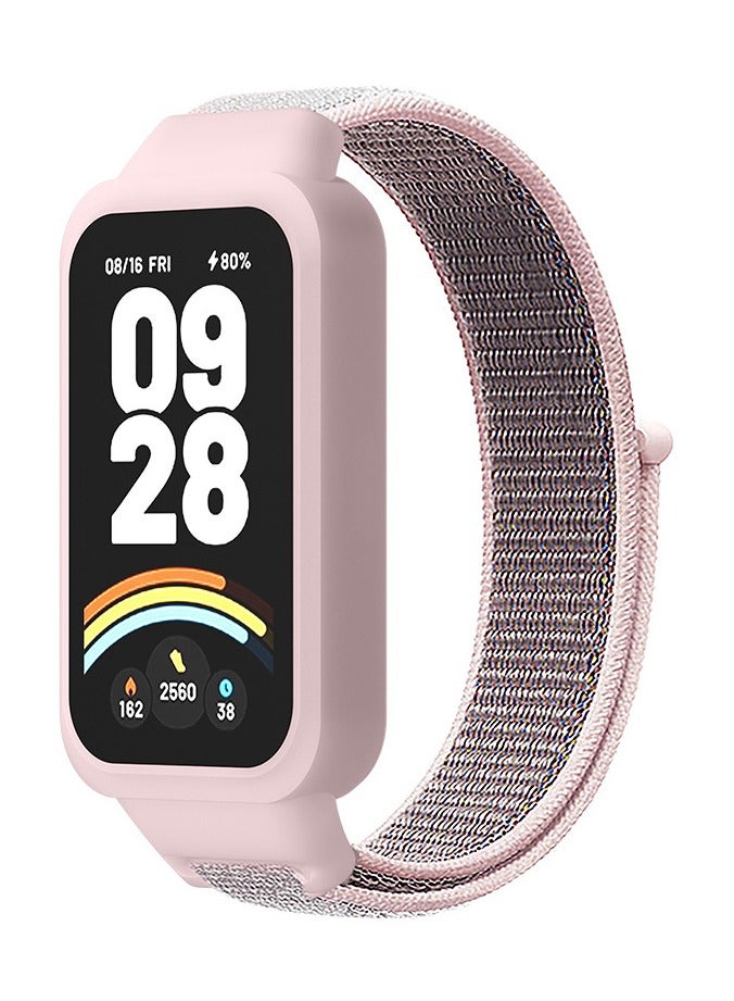 حَبْل تِك حزام نايلون متوافق مع سوار Xiaomi Mi Band 9 Active ناعم قابل للتعديل للرجال والنساء  - Image 1