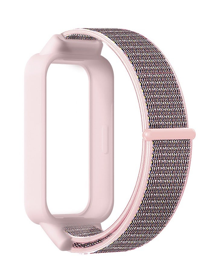 حَبْل تِك حزام نايلون متوافق مع سوار Xiaomi Mi Band 9 Active ناعم قابل للتعديل للرجال والنساء  - Image 2