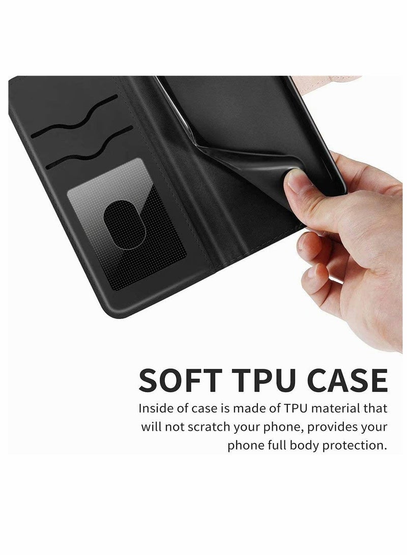 Excefore Wallet Case for Samsung Galaxy S21 Ultra Embossed Tree Premium PU Leather [Folio Flip][Kickstand][Card Slots][Wrist Strap][6.8 inches] Cover for Samsung S21 Ultra Shockproof PC & TPU Bumper (Black) - Image 3