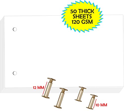IMPRINT 1 Pack Blank Flip Book with 2 Holes - 50 Sheets, Suitable for Drawing, Sketching, Drawing Paper Animation with 2 Added Screw Bolts - Image 3