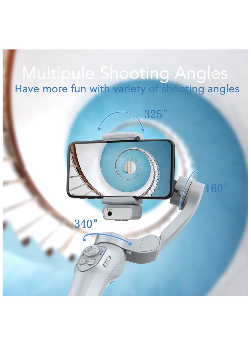 ASIV - 3-axis mobile head with magnetic AI active tracker, smartphone head stabilizer with fill light, mobile phone stabilizer for video recording, head for Android and iPhone, TikTok YouTube vlog suite - Image 1