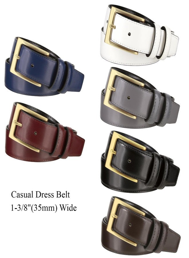 Belts.com Men's Belt Classic Genuine Leather Smooth Dress Belt 1-3/8"(35mm) Wide (Gold Buckle-Black, 36) - Image 4