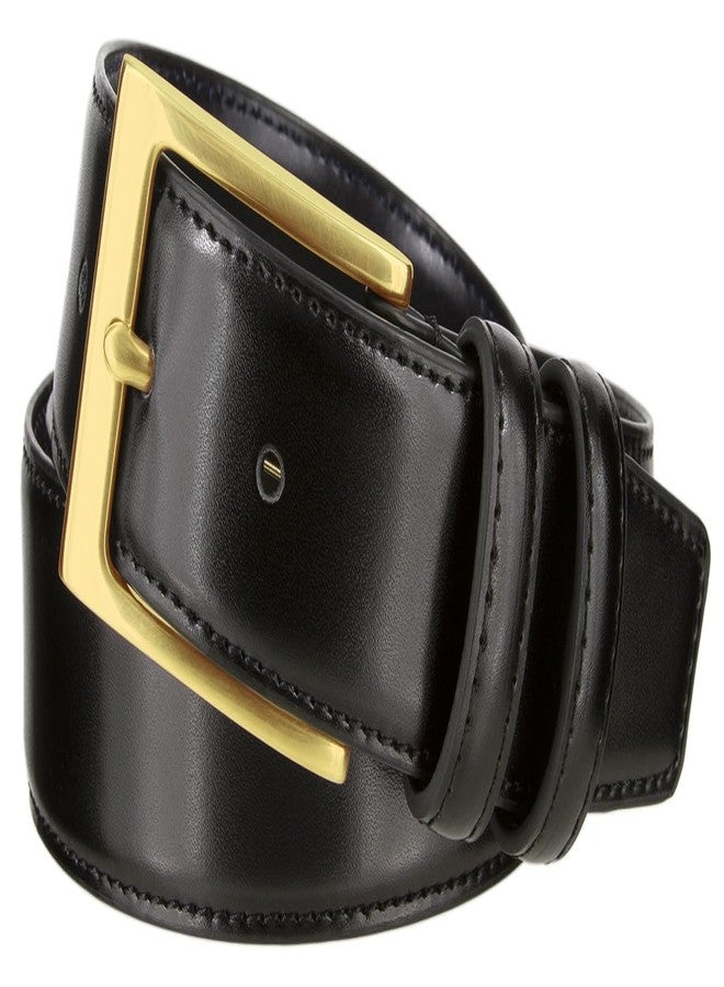 Belts.com Men's Belt Classic Genuine Leather Smooth Dress Belt 1-3/8"(35mm) Wide (Gold Buckle-Black, 36) - Image 2