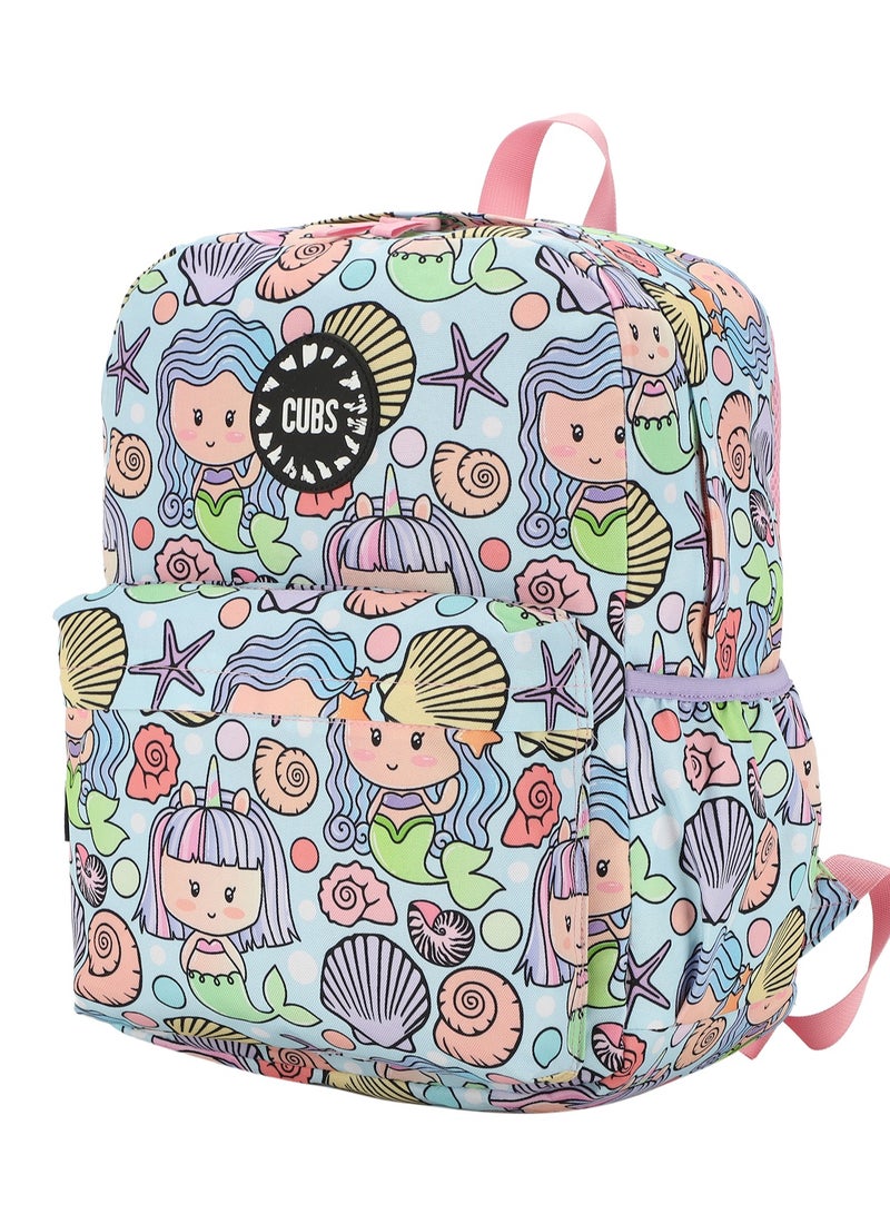 CUBS Mermaid Print Waterproof Kids 28L Backpack with zip closure Ideal for 6-12 years girls, Compatible with 15" Laptop - Image 2