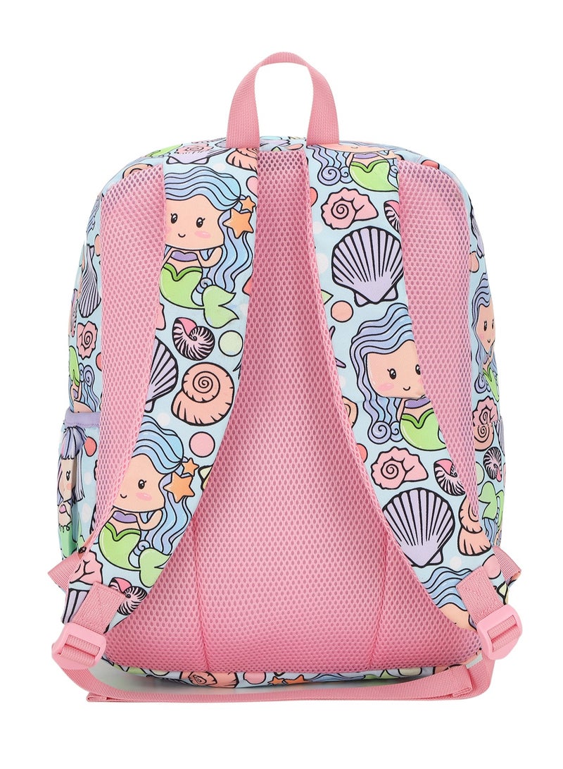 CUBS Mermaid Print Waterproof Kids 28L Backpack with zip closure Ideal for 6-12 years girls, Compatible with 15" Laptop - Image 3