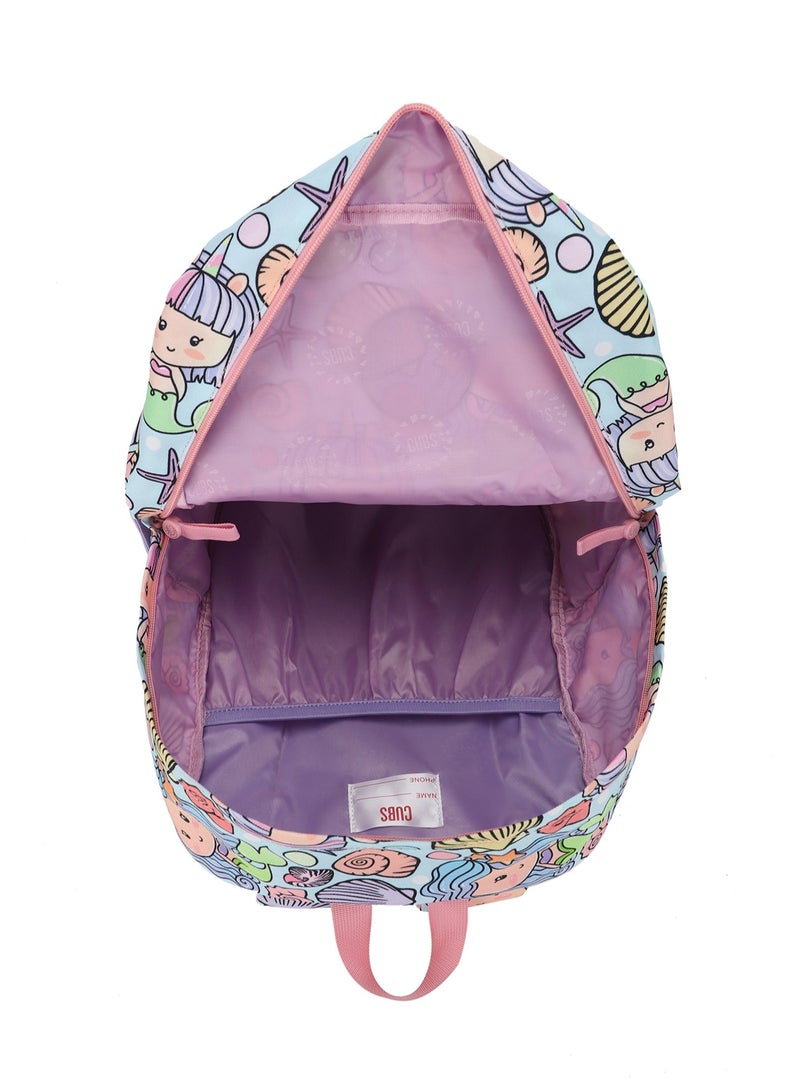 CUBS Mermaid Print Waterproof Kids 28L Backpack with zip closure Ideal for 6-12 years girls, Compatible with 15" Laptop - Image 4