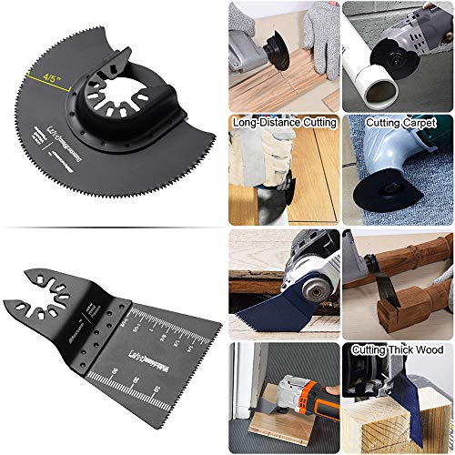 Bionso 40 PCS Oscillating Saw Blades, Premium Multitool Kit for Wood Metal Plastics, Tool Blades Fit Dewalt Worx Rockwell Wen Milwaukee Makita Ryobi Bosch Fein Porter Genesis Black - Image 4