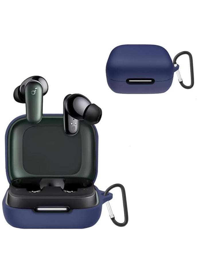 Generic - Compatible with Anker Soundcore R50i NC/Anker P30i Case Cover, Soft Silicone Shockproof Protective Case Wireless Earbuds with Carabiner, Front LED Visible (Blue) - Image 1