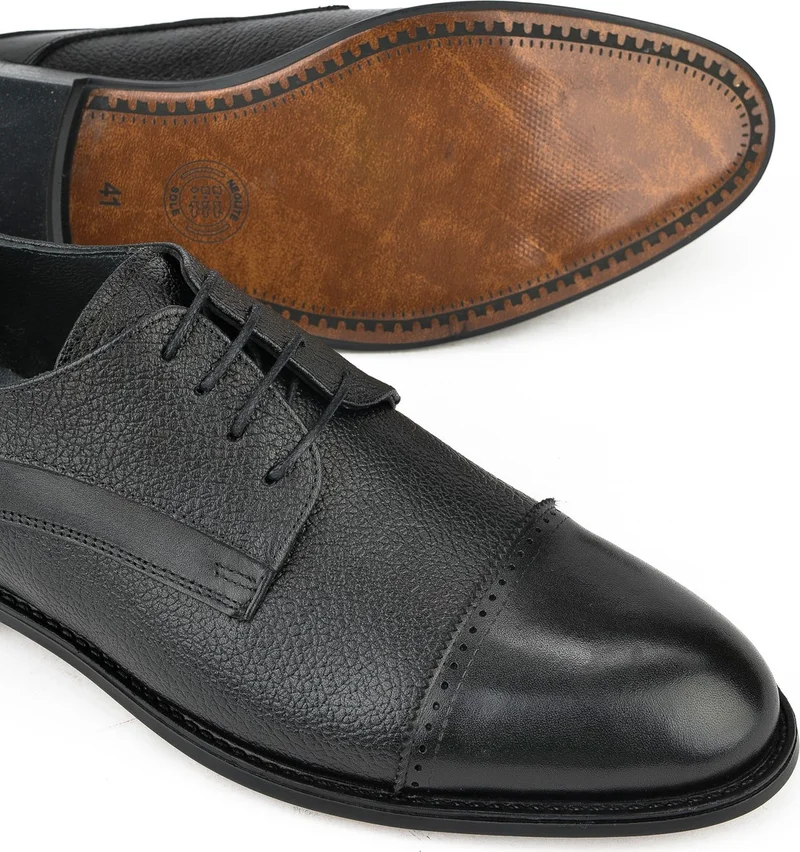 Ziya Men's Leather Classic Shoes 13348Z801 Black