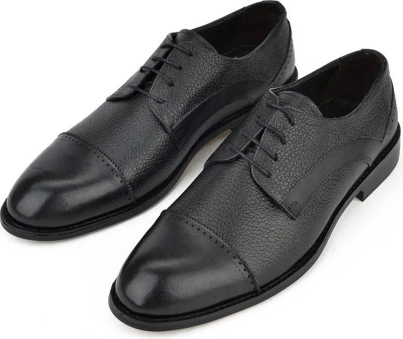 Ziya Men's Leather Classic Shoes 13348Z801 Black