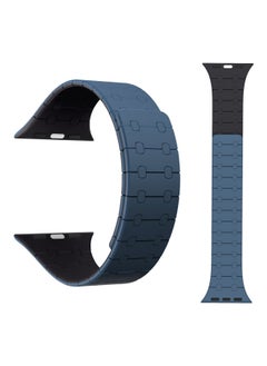 Generic For Apple Watch Strap Magnetic Iwach8/9 Silicone Magnetic For Apple Watch 8/9 Strap Classic Two-Tone-Color:38/40/41mm Cloud Gray Blue  - Image 5