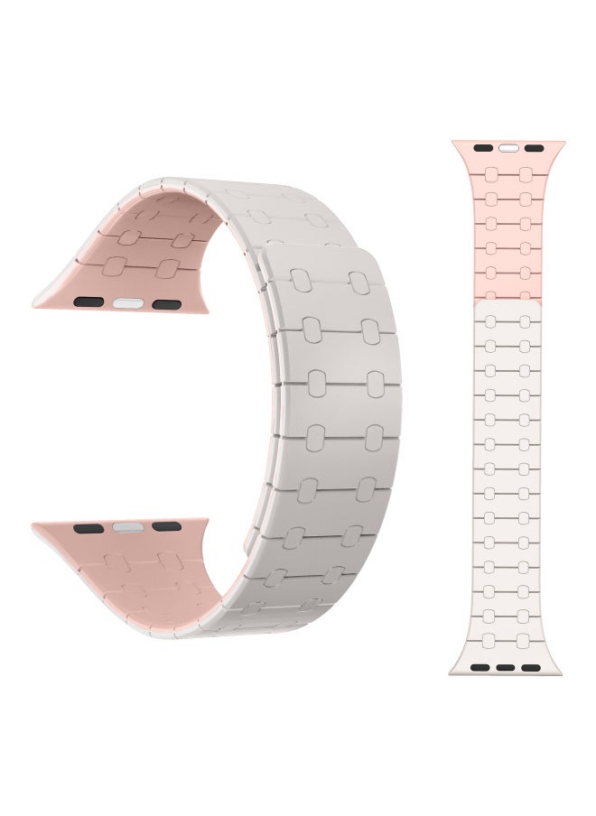 Generic - For Apple Watch Strap Magnetic Iwach8/9 Silicone Magnetic For Apple Watch 8/9 Strap Classic Two-Tone-Color:38/40/41mm Cloud Gray Blue - Image 1