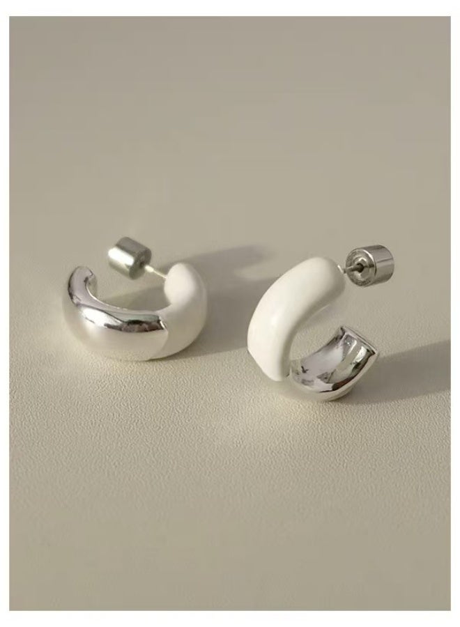 NeeMee New Handmade Drip Oil Earrings - Elegant and Minimalist Design - Image 3