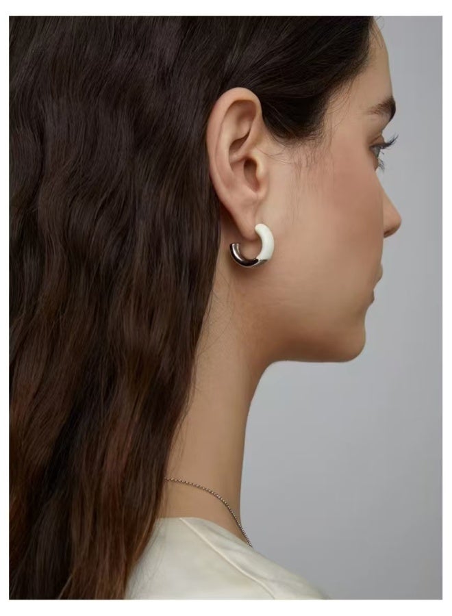 NeeMee New Handmade Drip Oil Earrings - Elegant and Minimalist Design - Image 1