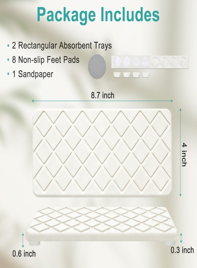 Deceram Fast Drying Stone Bathroom Tray Water Absorbing Stone Tray for Sink Soap Dish Sponge Holder for Kitchen Sink Diatomite Drying Mat Bathroom Counter Trays for Kitchen Decor - Image 5