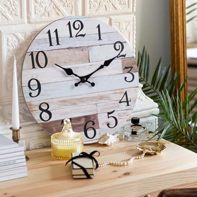 KECYET Wall Clock Battery Operated 10 Inch Silent Non-Ticking Coastal Country Style Decorative for Living Room, Kitchen, Home,Bathroom, Bedroom, Laundry Room - Image 3