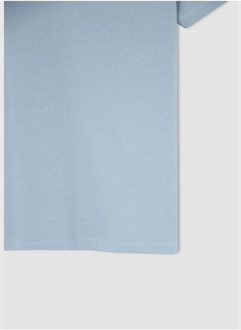 ديفاكتو Boxy Fit Short Sleeve Minimal Print T-Shirt