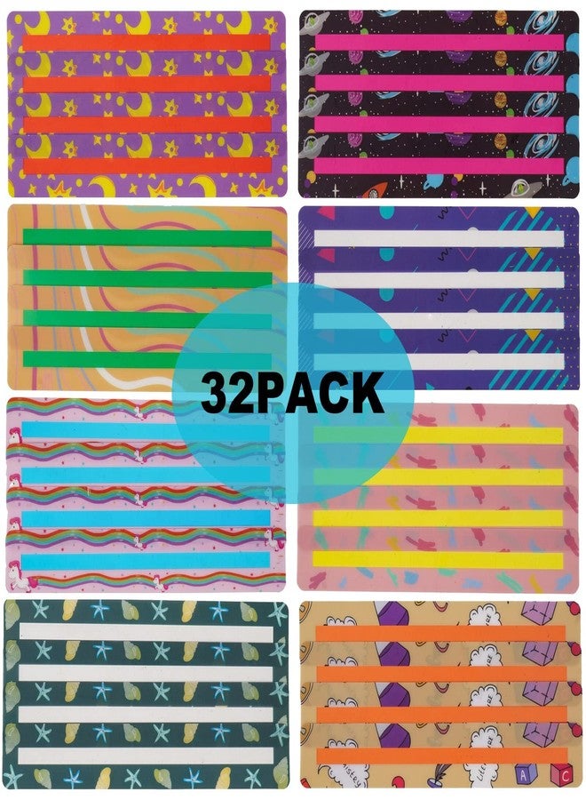 Heetobcos 32 Pieces Guided Reading Strips Highlight Strips Calm Strips Colored Overlays Cute Kids Bookmarks Help with Dyslexia for Children and Teaching Supplies (8 Colors) - Image 2