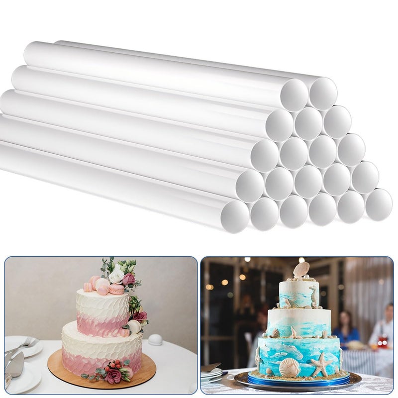 20 Pack White Plastic Cake Dowel Rods Cake Dowels for Tiered Cakes Cake Dowels With 047 Inch Diameter 95 Inch