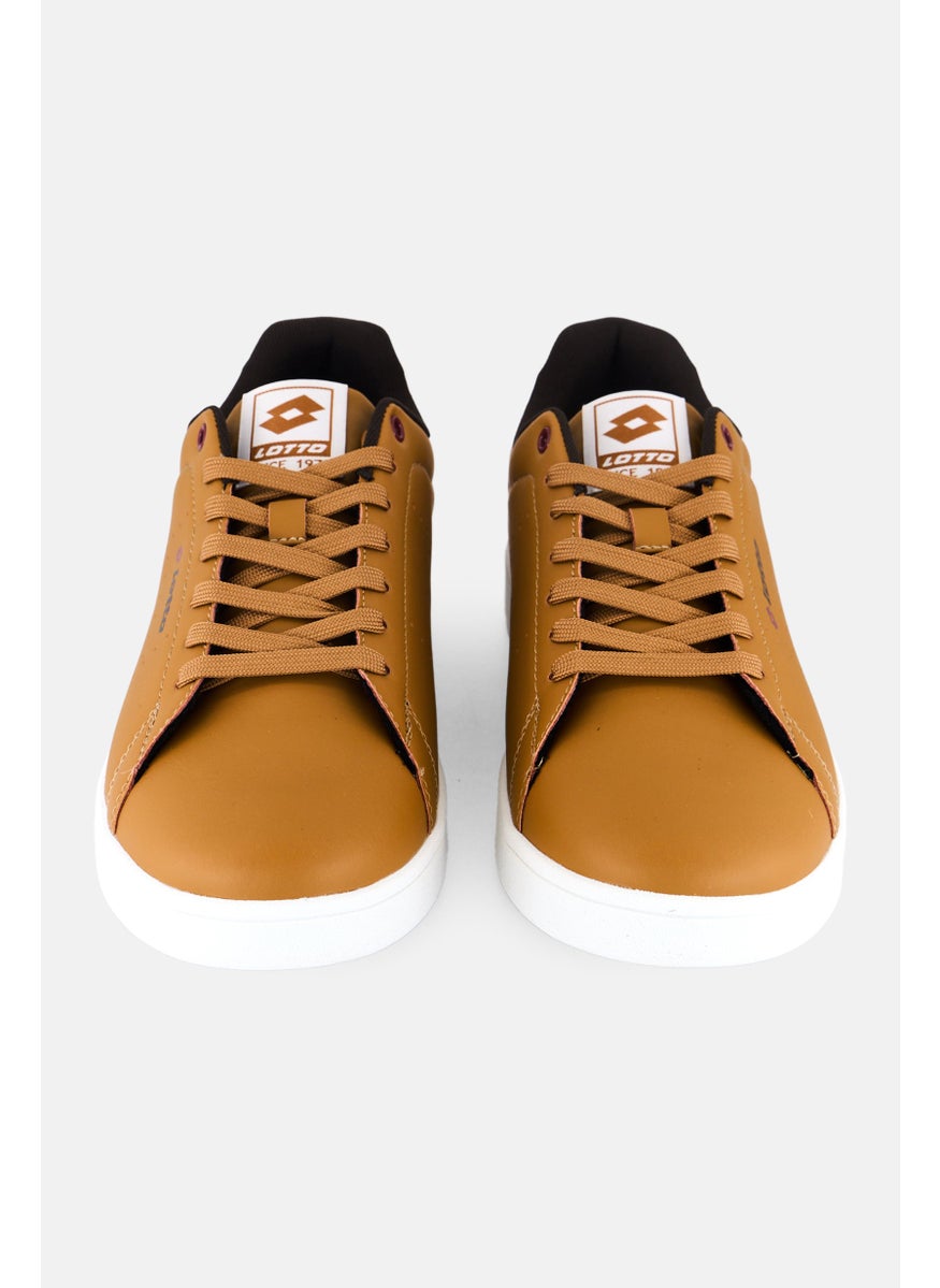 LOTTO Men Brand Logo Lace Up Casual Shoes, Tan  - Image 4