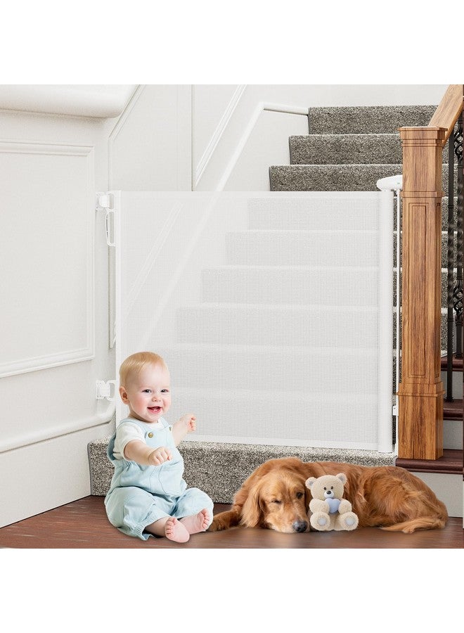 PRObebi Retractable Baby & Dog Gate - Extra Wide (54" W x 34" H), Ideal for Stairs, Hallways, Doorways, Deck & Porch - Image 1