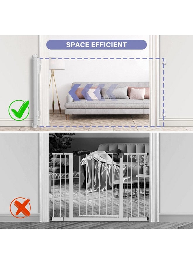 PRObebi Retractable Baby & Dog Gate - Extra Wide (54" W x 34" H), Ideal for Stairs, Hallways, Doorways, Deck & Porch - Image 4