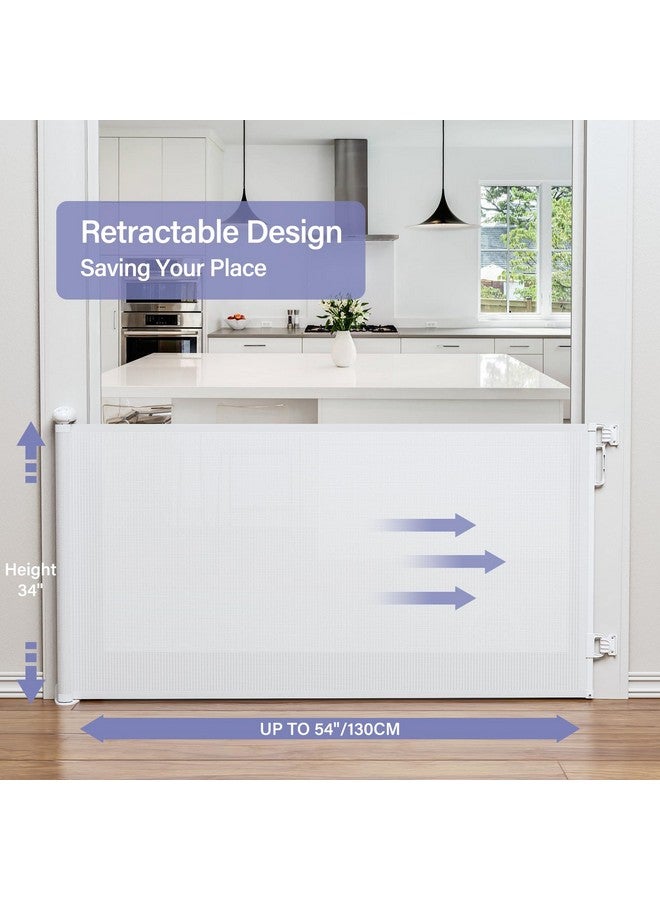 PRObebi Retractable Baby & Dog Gate - Extra Wide (54" W x 34" H), Ideal for Stairs, Hallways, Doorways, Deck & Porch - Image 3