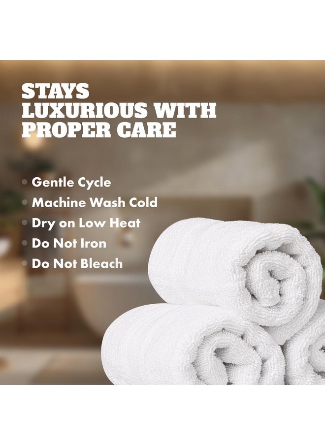 White Classic Wealuxe Cotton Washcloths - Soft Absorbent Bathroom Face Towels - 12x12 Inch - White - 48 Pack  - Image 5