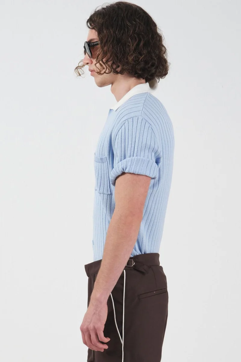 Giesto Baby Blue GIESTO Men's Cotton Shirt for Men | Best Price UAE