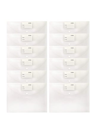 12-Piece Clear Document Bag White Colour - pzsku/ZC78220C853C9CFD3C3FBZ/45/_/1663688293/cd7b388c-e488-46f5-9716-0dc559d952a1