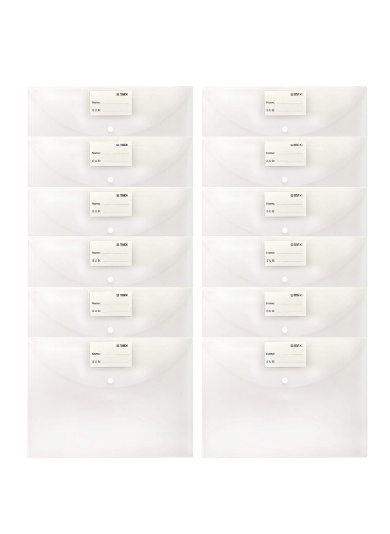 Maxi 12-Piece Clear Document Bag White Colour  - Image 1