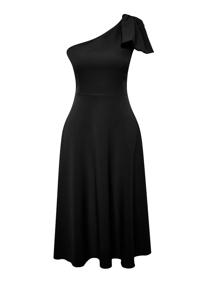 trendyol Black A-Line Bow Detailed Woven Elegant Evening Night Graduation Dress - Image 5
