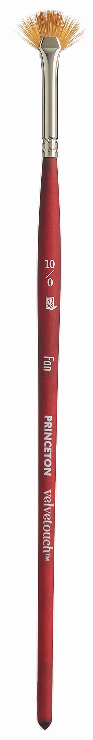 Princeton Velvetouch, Series 3950, Paint Brush for Acrylic, Oil and Watercolor, Fan, 10/0 - Image 1