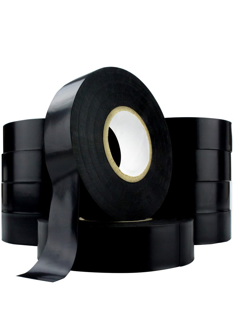 Excefore Black Electrical Tape Jumbo Roll 10 Pack, Huge 60 Foot Rolls Of 3/4 Inch PVC Vinyl With Ultra Weather-Resistant Adhesive. Withstands High Heat for Electrician Automotive Use  - Image 1