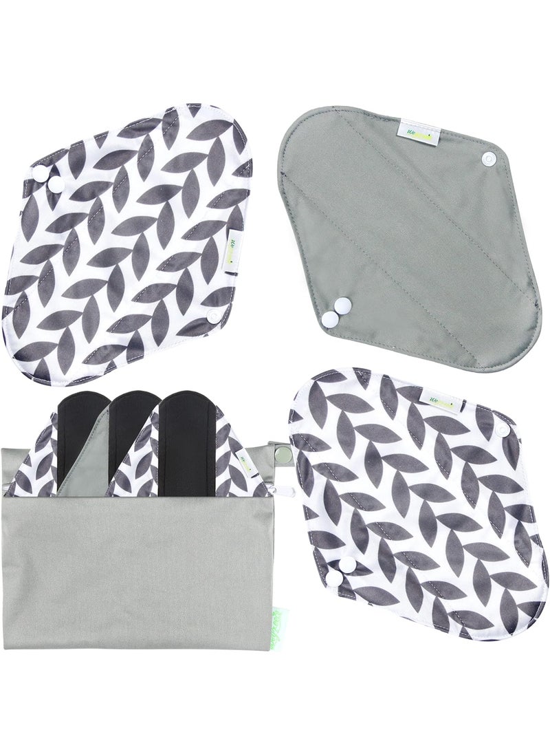 Wegreeco - wegreeco Reusable Menstrual Pads - Reusable Sanitary Pads | Reusable Panty Liners | Soft Cloth Menstrual Pads - 6 Pack with 1 Cloth Mini Wet Bag (Large, Luxury) - Image 1