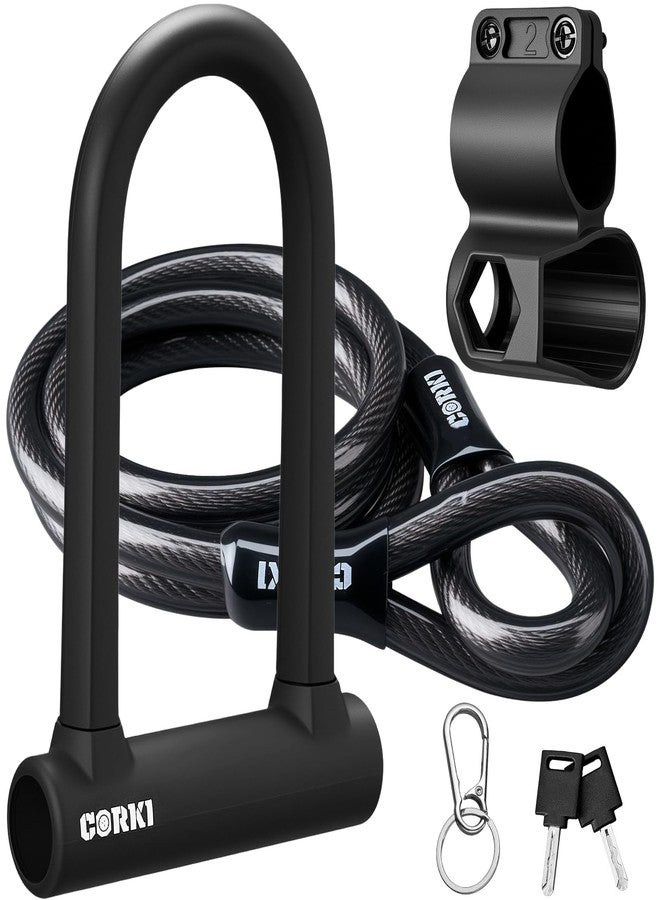 Corki Bike Lock Heavy Duty Anti Theft with 5ft Cable Bicycle U Lock - Image 1