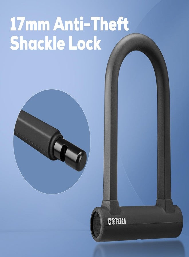 Corki Bike Lock Heavy Duty Anti Theft with 5ft Cable Bicycle U Lock - Image 2