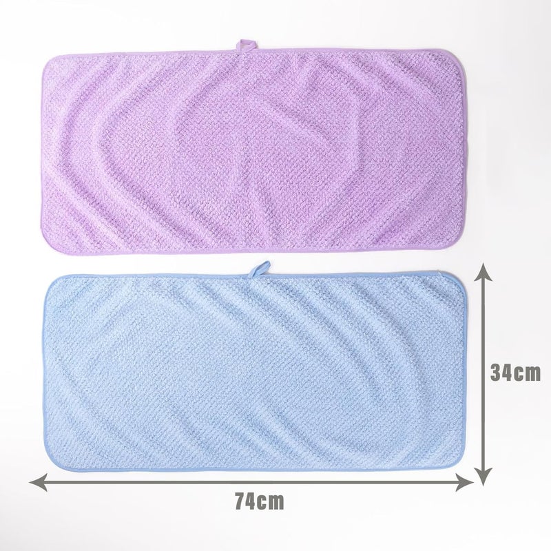Kuber Industries Kuber Industries 2 Piece Hand Towel Set|280 GSM|Gtm & Workout Towels|Super Absorbent & Antibacterial Treatment|Small Size, Travel Friendly (Blue & Purple)  - Image 2