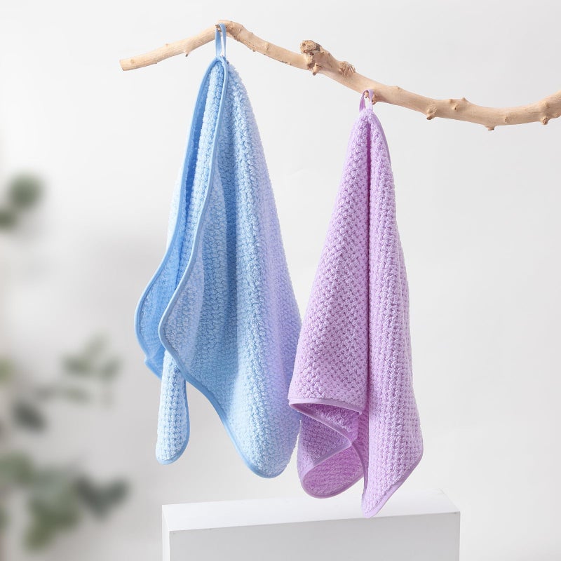 Kuber Industries Kuber Industries 2 Piece Hand Towel Set|280 GSM|Gtm & Workout Towels|Super Absorbent & Antibacterial Treatment|Small Size, Travel Friendly (Blue & Purple)  - Image 1
