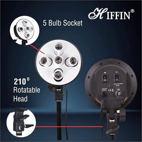 HIFFIN® PRO Quadlux HD-5 Soft LED Video Light with Softbox Kit | 1-Point Continuous Lighting Setup with Light Stand | Ideal for YouTube, Video Shooting, (Five Holder Kit Set of 1) - Image 5