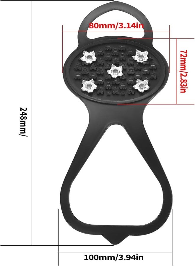 AMIQUS 1 Pair Ice Snow Grippers for Boots and Shoes with Shoe Bag, Ice Snow Grips, Crampons for Hiking Boots Shoes, Anti Slip Snow Spikes Over Shoe Boot Ice Grippers with 5 Studs for Hiking Climbing - Image 3