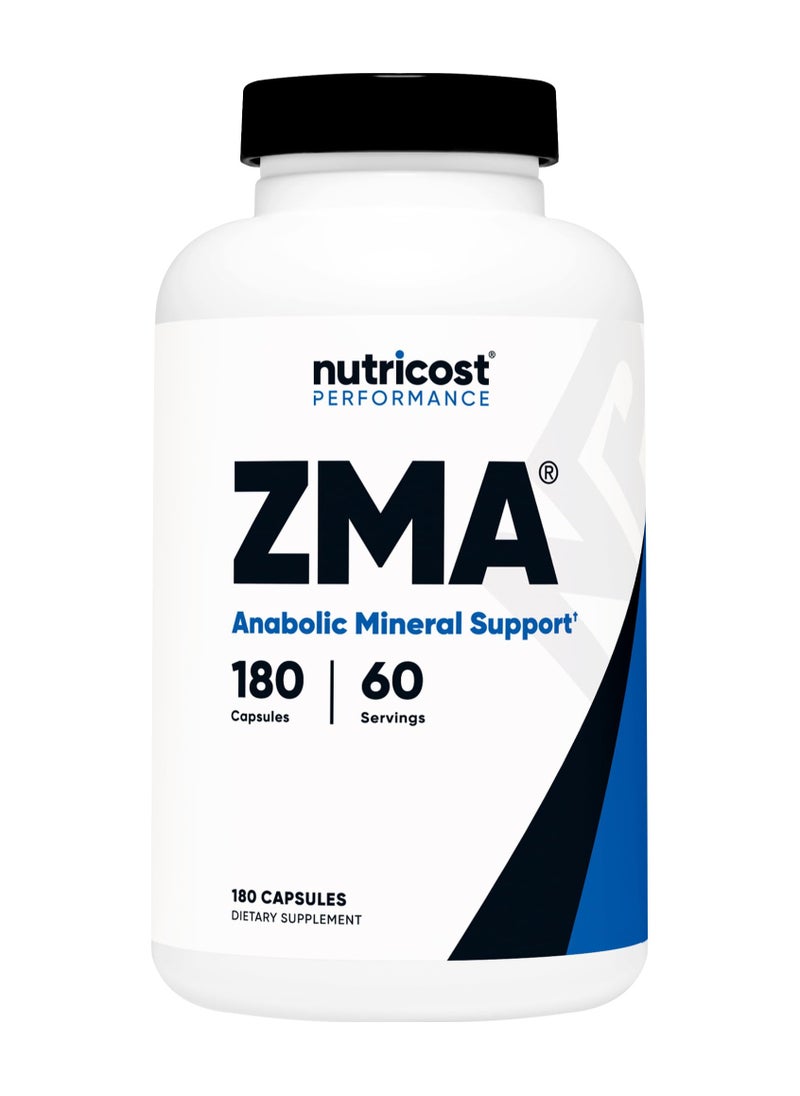 Nutricost - ZMA Anabolic Mineral Supplement, 180 Capsules 60 Servings, Dietary Supplement - Image 1
