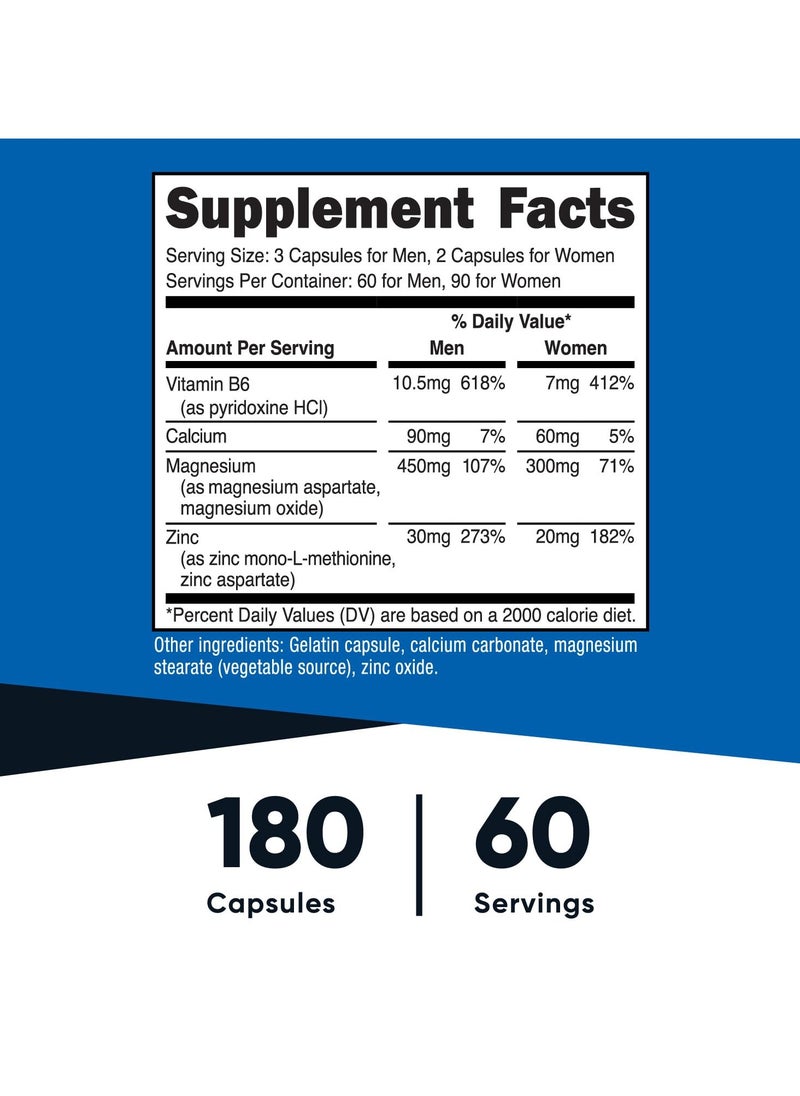 Nutricost - ZMA Anabolic Mineral Supplement, 180 Capsules 60 Servings, Dietary Supplement - Image 1