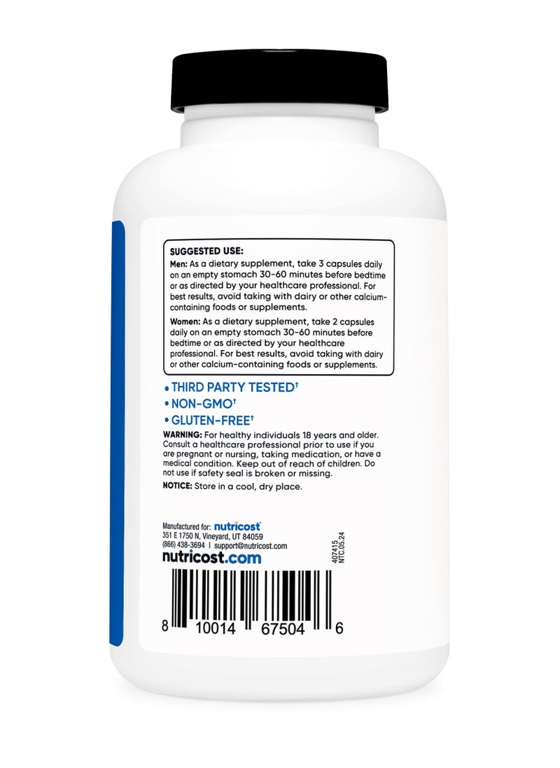 Nutricost - ZMA Anabolic Mineral Supplement, 180 Capsules 60 Servings, Dietary Supplement - Image 1